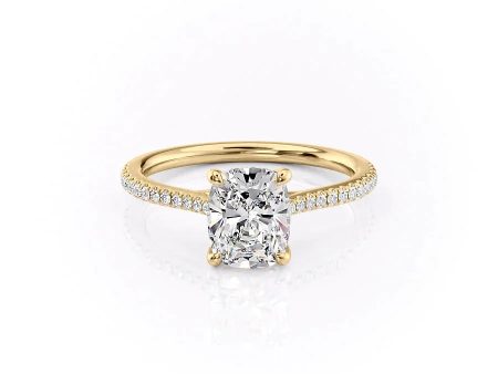 The Pave Lexie Set With A 2 Carat Elongated Cushion Lab Diamond Cheap