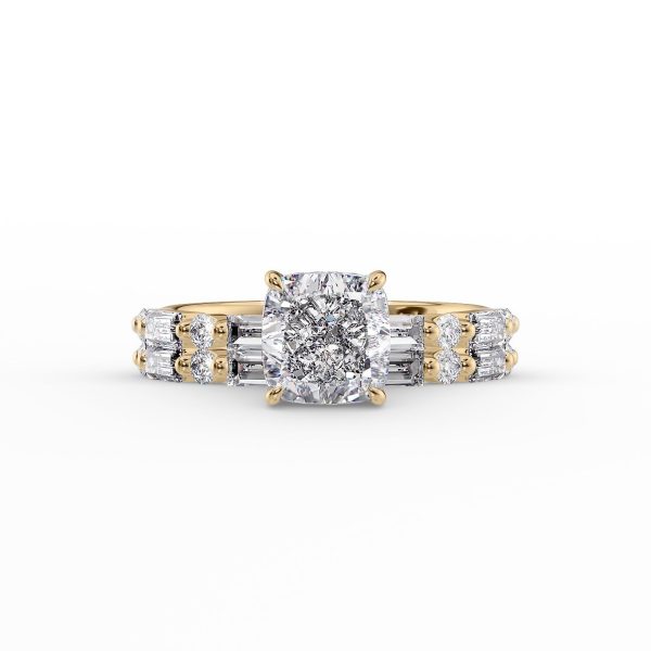 The Patricia Set With A 3 Carat Cushion Lab Diamond on Sale