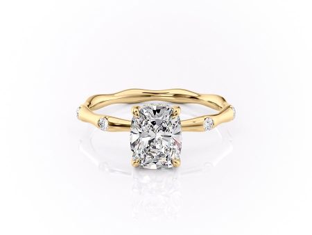 The Samantha Set With A 1 Carat Elongated Cushion Lab Diamond Cheap