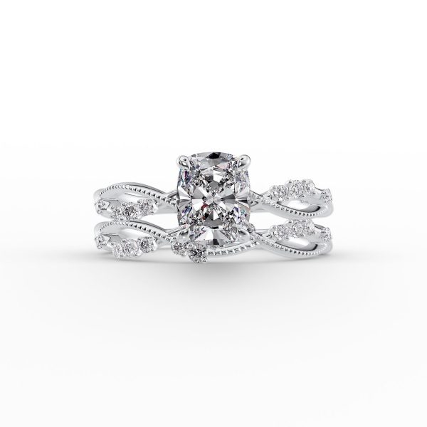 The Daisy Set With A 2.5 Carat Elongated Cushion Lab Diamond Cheap