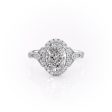 The Halo Stephanie Set With A 2.5 Carat Oval Lab Diamond For Sale