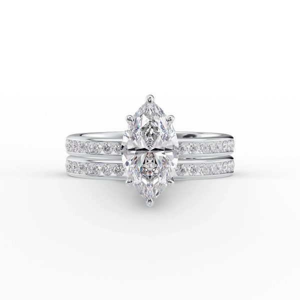 The Marilyn Set With A 3 Carat Marquise Lab Diamond For Cheap