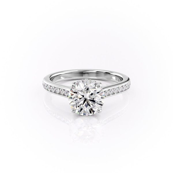 The Cameron Set With A 2.5 Carat Round Lab Diamond For Sale