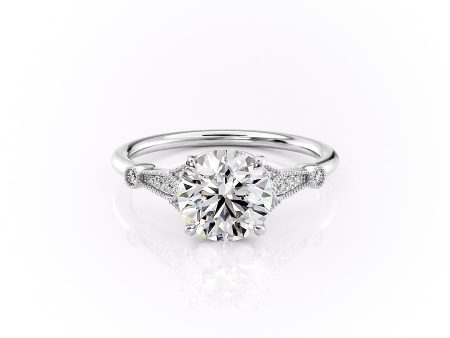 The Stephanie Set With A 1.5 Carat Round Lab Diamond Online Sale