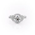 The Halo Stephanie Set With A 3 Carat Round Lab Diamond Hot on Sale