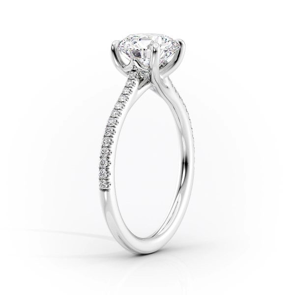 The Pave Lexie Set With A 1.5 Carat Round Lab Diamond on Sale