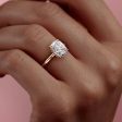 The Nelly Set With A 2.5 Carat Elongated Cushion Moissanite Online Sale