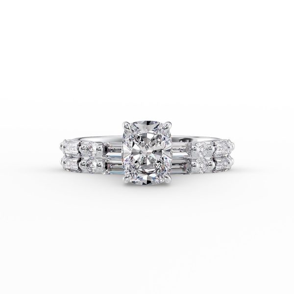 The Patricia Set With A 2 Carat Elongated Cushion Lab Diamond on Sale