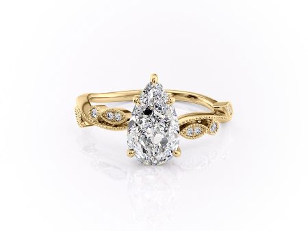 The Robin Set With A 2.5 Carat Pear Lab Diamond Hot on Sale