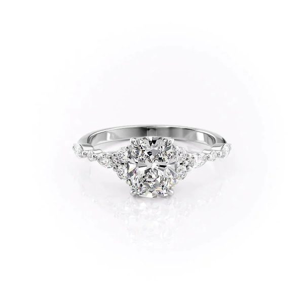 The Kristen Set With A 2 Carat Elongated Cushion Moissanite For Discount