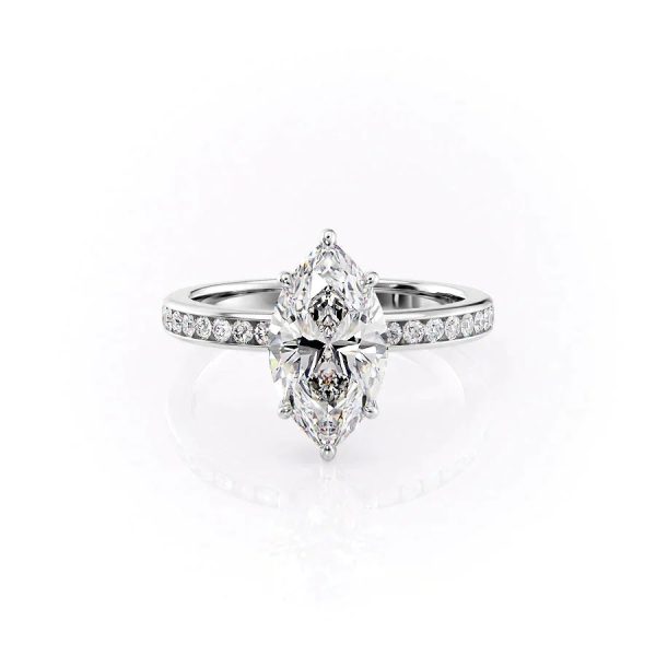 The Marilyn Set With A 1.5 Carat Marquise Lab Diamond on Sale