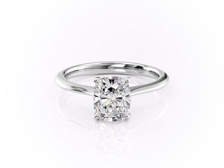 The Katelyn Set With A 1 Carat Elongated Cushion Lab Diamond For Sale