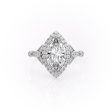 The Halo Stephanie Set With A 2 Carat Marquise Lab Diamond For Sale