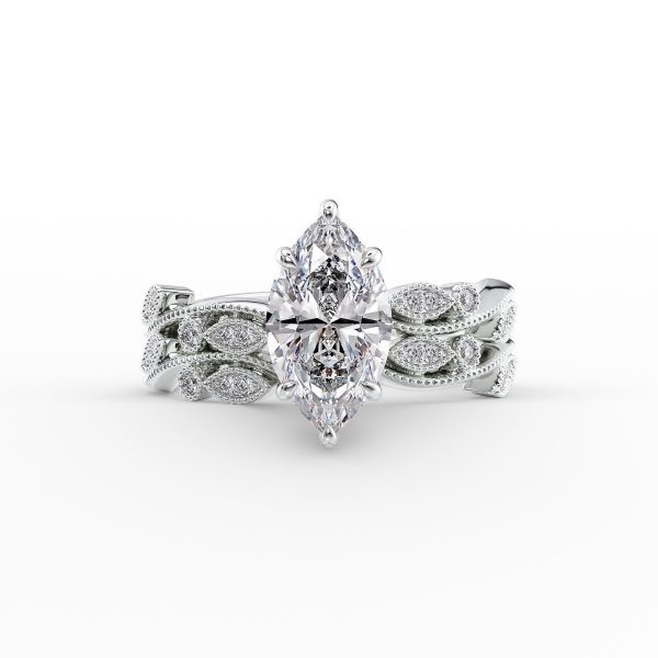 The Robin Set With A 1.5 Carat Marquise Lab Diamond on Sale