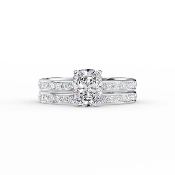 The Marilyn Set With A 1 Carat Elongated Cushion Lab Diamond For Sale