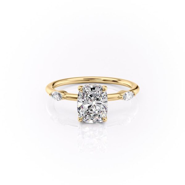 The Nicole Set With A 1.5 Carat Elongated Cushion Lab Diamond For Discount