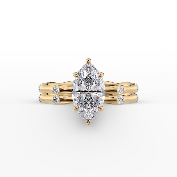 The Samantha Set With A 3 Carat Marquise Lab Diamond For Discount