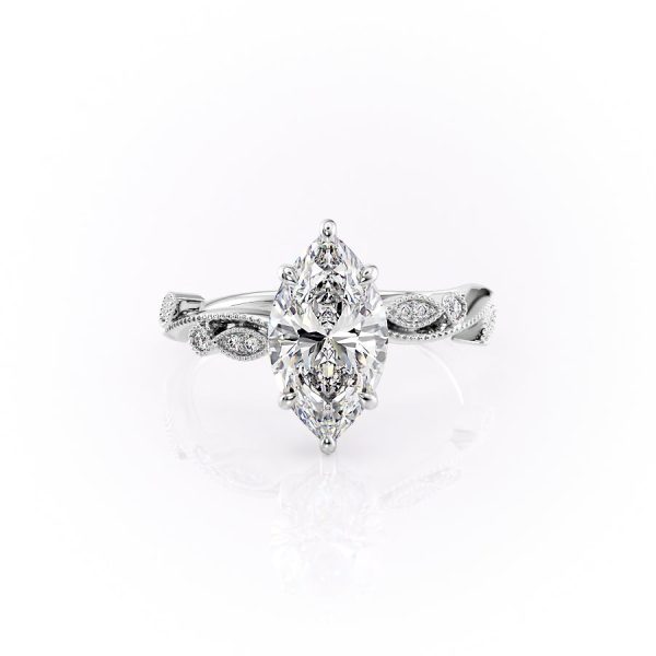 The Robin Set With A 1.5 Carat Marquise Lab Diamond on Sale