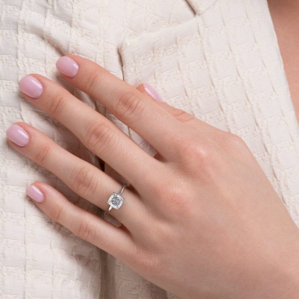 The Sandra Set With A 1.5 Carat Cushion Lab Diamond For Cheap