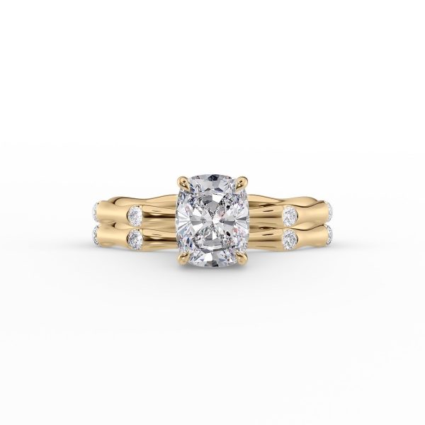 The Samantha Set With A 3 Carat Elongated Cushion Lab Diamond Online now