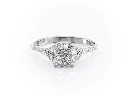 The Kristen Set With A 5 Carat Cushion Moissanite on Sale