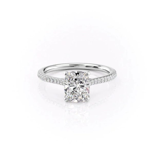 The Pave Lexie Set With A 3 Carat Elongated Cushion Lab Diamond For Cheap