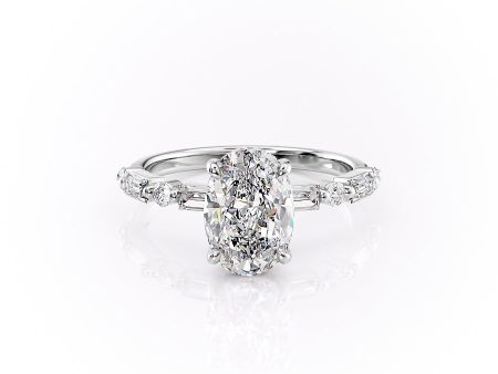 The Patricia Set With A 3 Carat Oval Lab Diamond on Sale