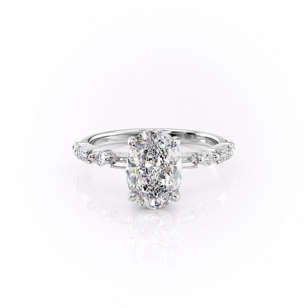 The Patricia Set With A 3 Carat Oval Lab Diamond on Sale