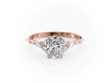 The Kristen Set With A 3.5 Carat Elongated Cushion Moissanite For Cheap