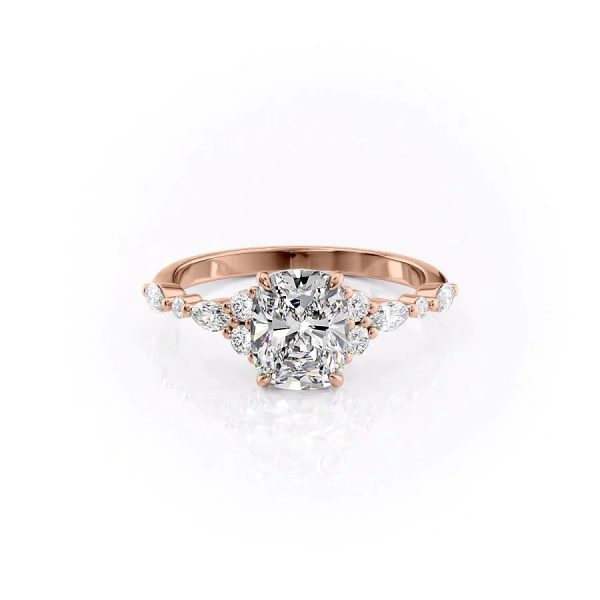 The Kristen Set With A 3.5 Carat Elongated Cushion Moissanite For Cheap