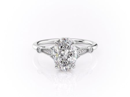 The Stephanie Set With A 3 Carat Oval Lab Diamond Sale