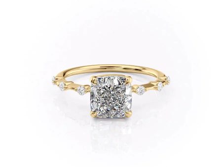 The Penelope Set With A 4.5 Carat Cushion Moissanite Online