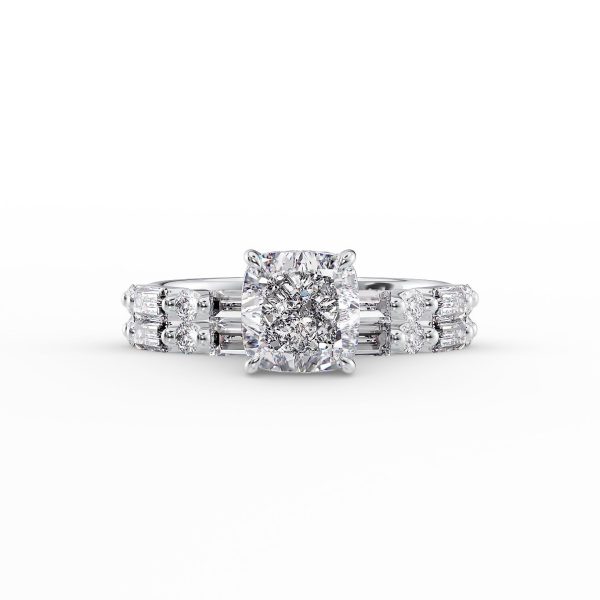 The Patricia Set With A 2.5 Carat Cushion Lab Diamond For Discount