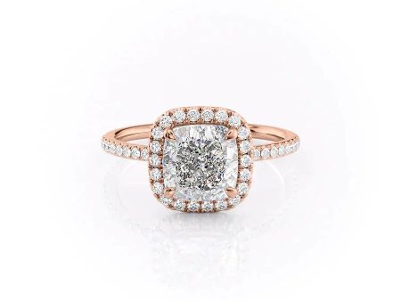 The Michelle Set With A 4.5 Carat Cushion Moissanite Online Sale