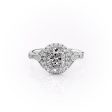 The Halo Stephanie Set With A 1 Carat Elongated Cushion Lab Diamond For Discount