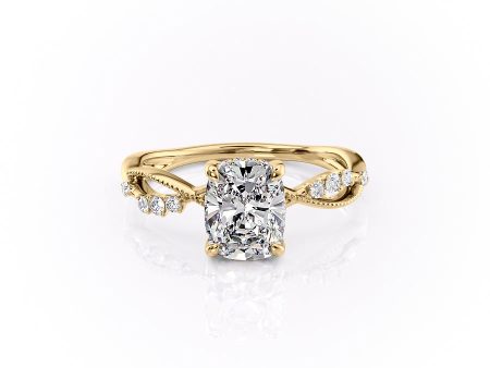 The Daisy Set With A 2.5 Carat Elongated Cushion Lab Diamond Fashion