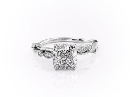 The Robin Set With A 1 Carat Cushion Lab Diamond on Sale