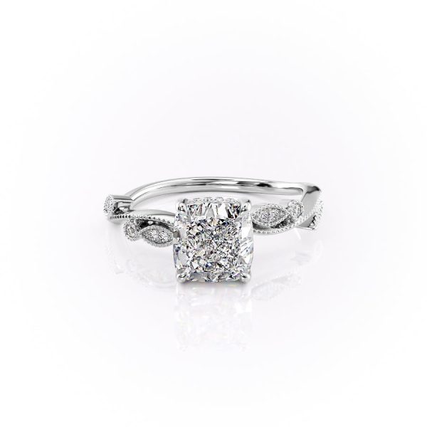 The Robin Set With A 1 Carat Cushion Lab Diamond on Sale