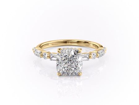 The Patricia Set With A 3 Carat Cushion Lab Diamond on Sale