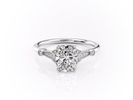 The Stephanie Set With A 3 Carat Elongated Cushion Lab Diamond Fashion