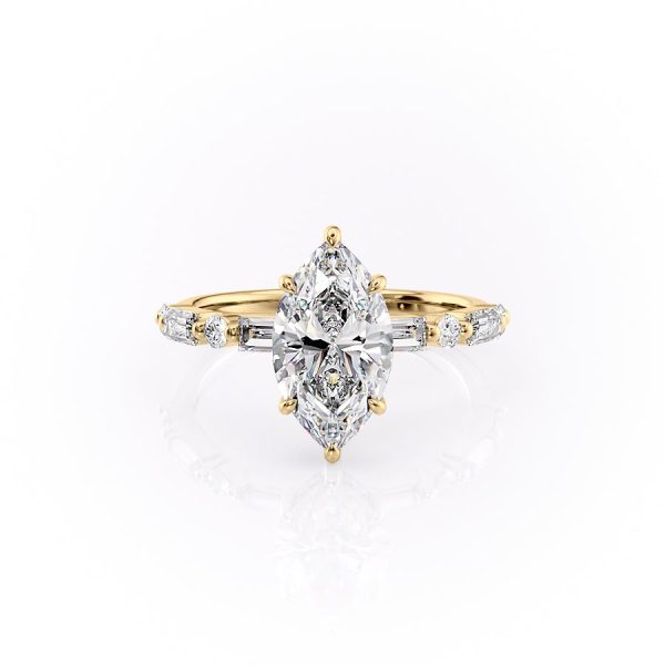 The Patricia Set With A 2.5 Carat Marquise Lab Diamond on Sale