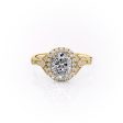 The Halo Stephanie Set With A 2.5 Carat Elongated Cushion Lab Diamond For Discount