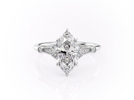 The Stephanie Set With A 3 Carat Marquise Lab Diamond Cheap