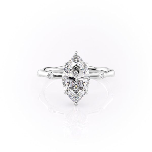 The Samantha Set With A 2.5 Carat Marquise Lab Diamond For Cheap