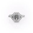 The Halo Stephanie Set With A 2.5 Carat Emerald Lab Diamond Cheap