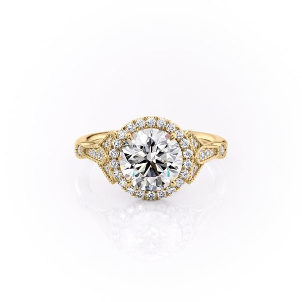 The Halo Stephanie Set With A 1.5 Carat Round Lab Diamond on Sale