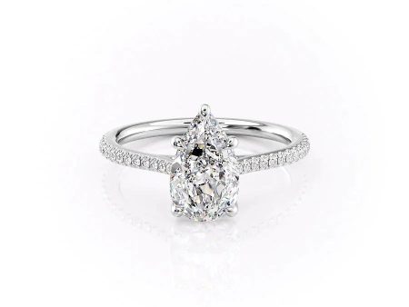 The Pave Lexie Set With A 1.5 Carat Pear Lab Diamond Online