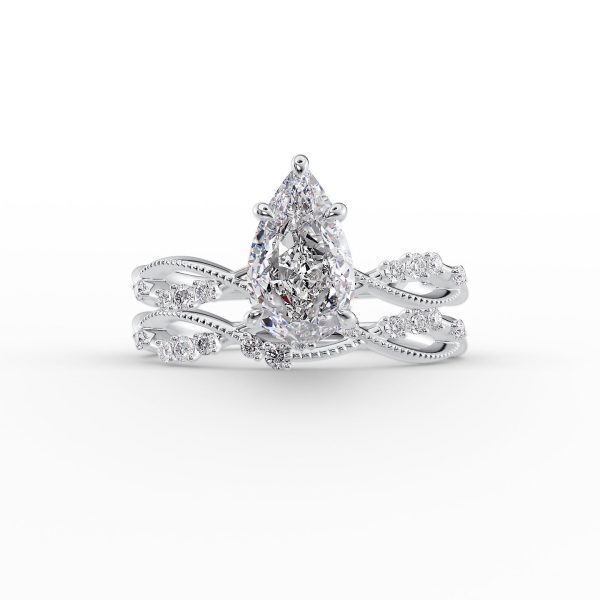 The Daisy Set With A 3 Carat Pear Lab Diamond Sale