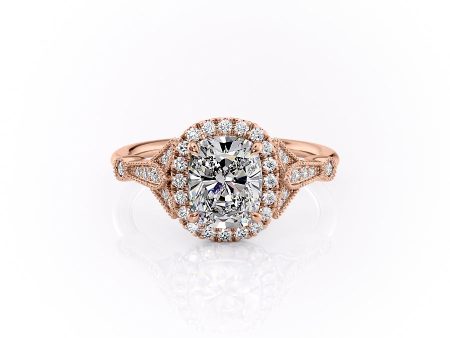 The Halo Stephanie Set With A 2 Carat Elongated Cushion Lab Diamond Online Hot Sale