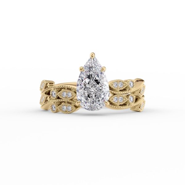 The Robin Set With A 2.5 Carat Pear Lab Diamond Hot on Sale